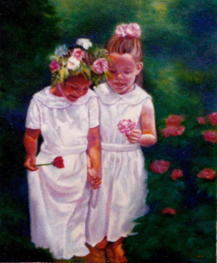 artist oil painting Garden Wedding