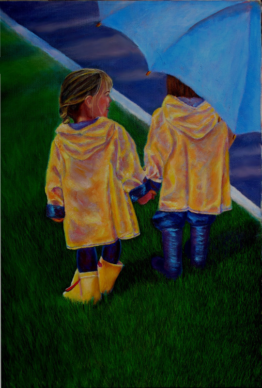 oil painting Friendship Rains Karin Cohen