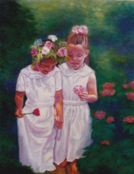 artist-oil painting garden wedding