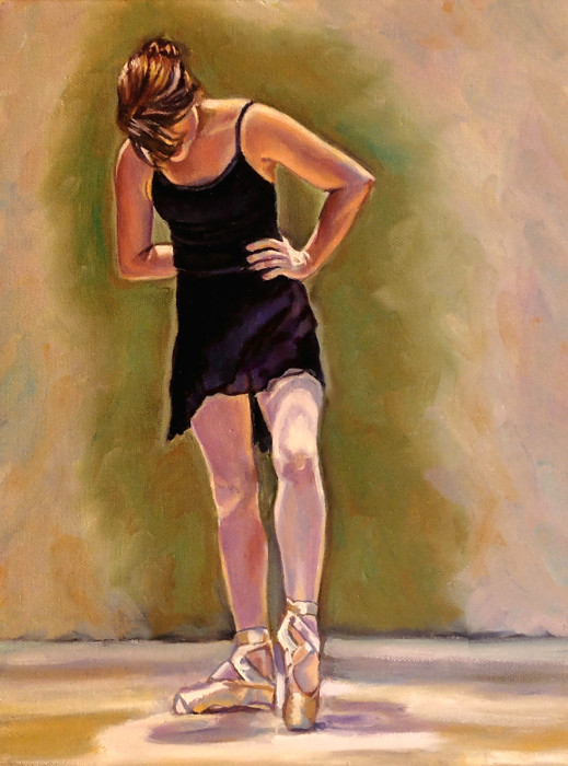 artist oil painting balance ballet dancer painting