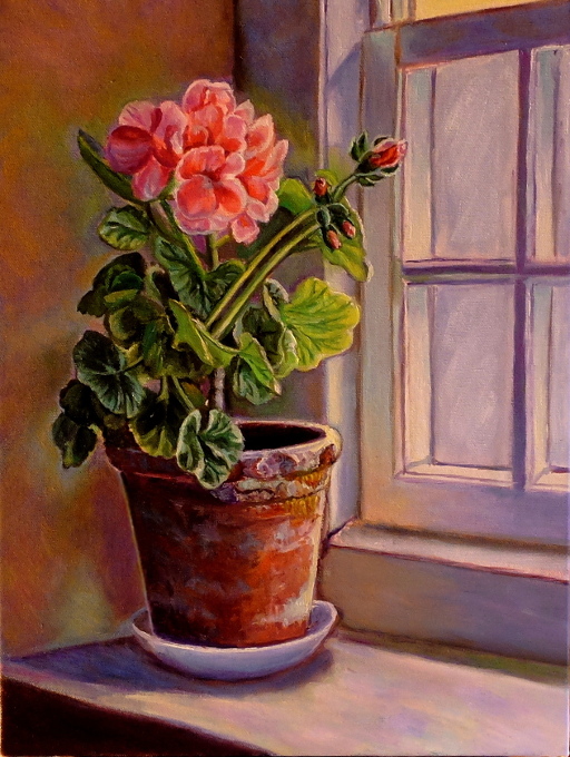 artist oil paintings geranium