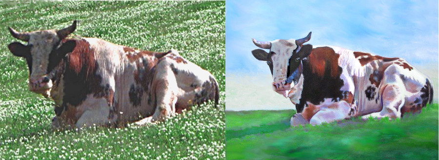 artist oil painting Bo the Bull